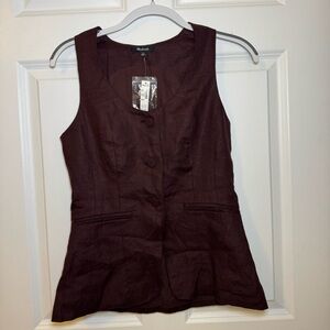 Madewell Dark Brown Sleeveless Blouse